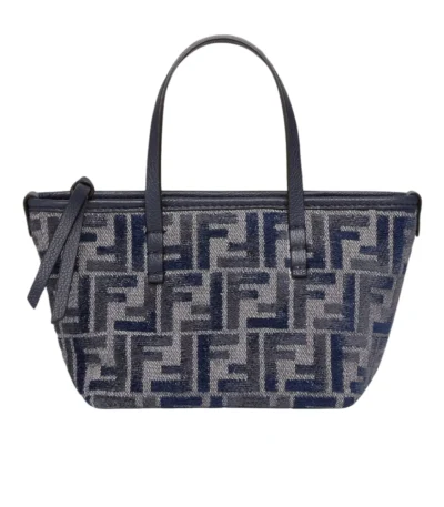fendi roll mini ff chenille bag dark blue 16cm pcxwb
