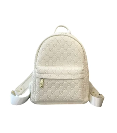 gucci gg embossed leather backpack white 26cm u6s4p