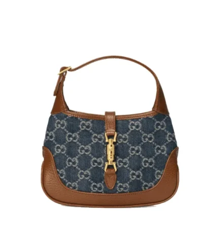 gucci jackie 1961 shoulder bag dark blue and ivory eco 19cm byjwc