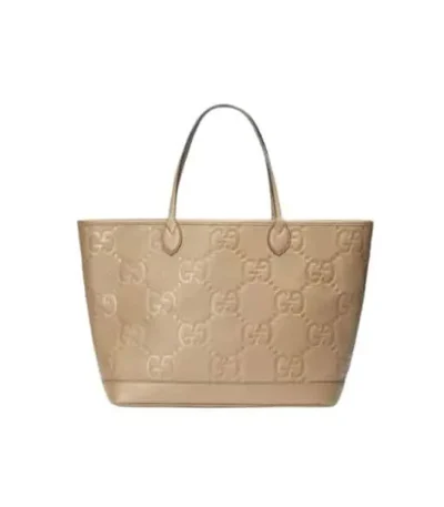 gucci jumbo gg large tote bag taupe 40cm izswq