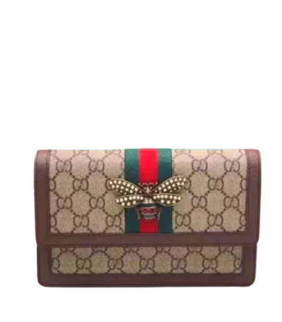 gucci ladies multicolor queen margaret leather mini shoulder bag brown 20cm yprhx