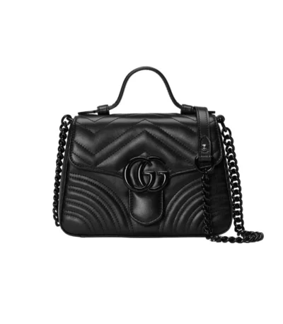 gucci marmont top handle bag black 21cm 9udxc