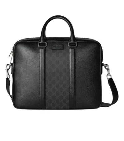 gucci medium gg briefcase with tag black 40cm vclhv