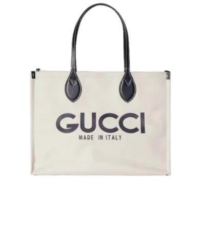 gucci medium tote bag with gucci print white blue 45cm l0t5q