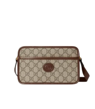 gucci mini bag with interlocking g in gg supreme brown 22cm rvql3