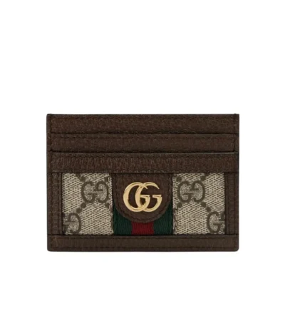 gucci ophidia card case dark brown 9cm 7ikey