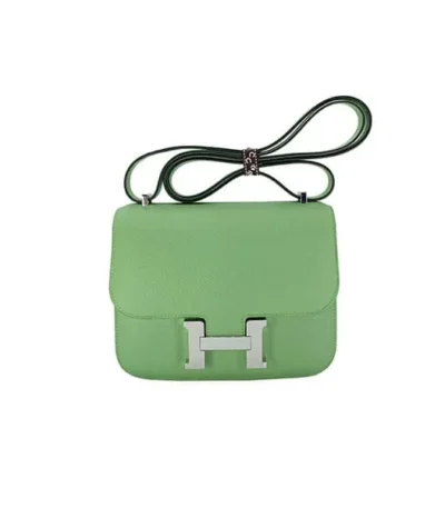 hermes constance epsom 3i avocado green crocodile amp lizard buckle 18cm bqxnt