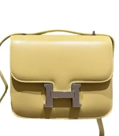 hermes constance leather bag yellow 18cm rr7ze