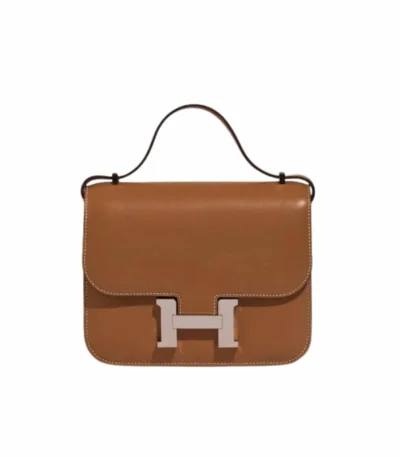 hermes constance mini epsom silver toned hardware brown 19cm 5sjlk