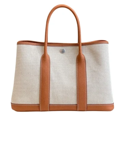 hermes garden party 30 handbag canvas orange 30cm ppw1f