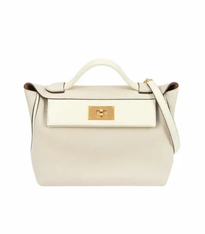 hermes kelly 2424 gold hardware evercolor blanc 21cm jkgce