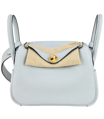 hermes lindy clemence 7n light blue silver hardware 26cm vwe45