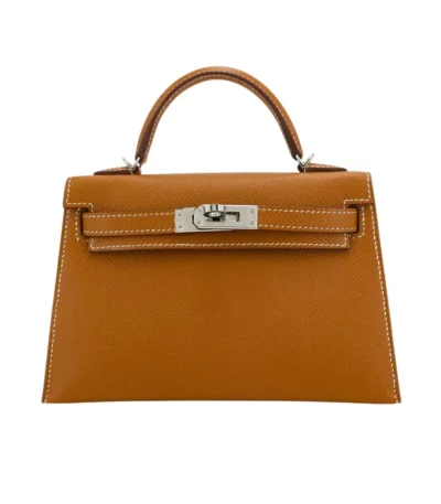 hermes mini kelly epsom silver buckle brown 20cm qwibn