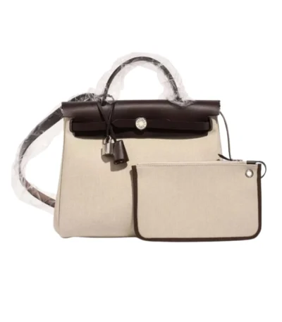 hermes vache hunter toile herbag zip 31 beige 31cm h8dl6