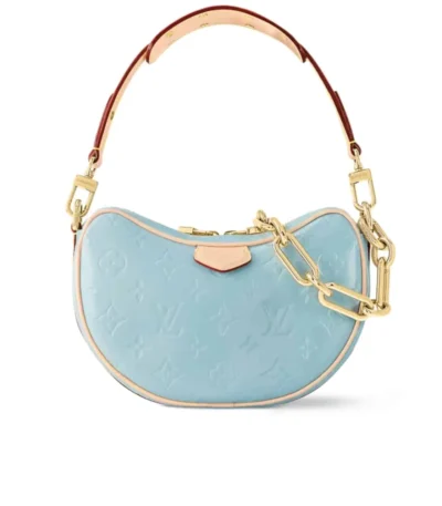 louis vuitton croissant pm bag monogram vernis leather sky blue 25cm ddzkc