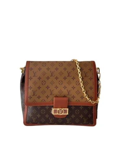 louis vuitton dauphine bag with chain monogram brown 34cm 0lklt