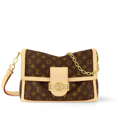 louis vuitton dauphine soft gm bag monogram canvas yellow border 28cm pizfe