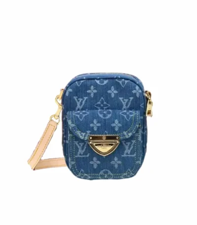 louis vuitton fairfax pochette bag denim blue 17cm htikj