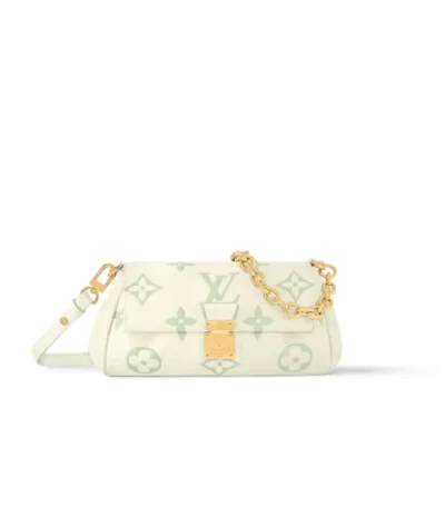 louis vuitton favorite bicolor monogram empreinte leather bag latte and matcha 23cm x8v2j