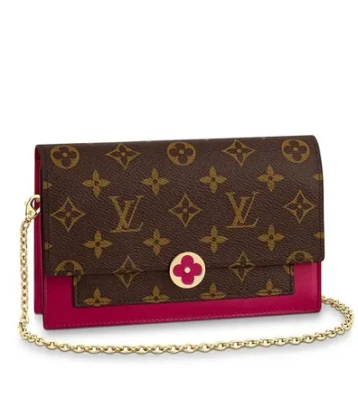 louis vuitton flore chain wallet fuchsia ywmk8