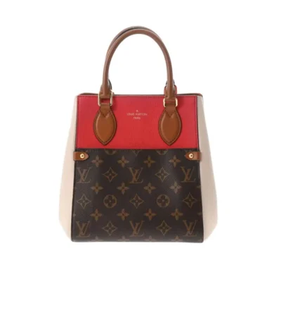 louis vuitton fold tote monogram red white 22cm dqqpr