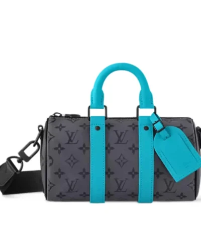 louis vuitton keepall bandoulire 25 monogram eclipse reverse coated canvas turquoise 25cm usvoh