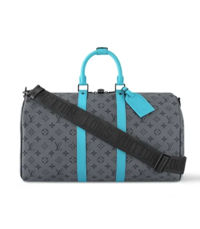 louis vuitton keepall bandoulire 45 monogram eclipse reverse coated canvas turquoise 45cm 8rrko