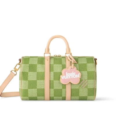 louis vuitton keepall bandoulire damier canvas green 35cm q5q4b