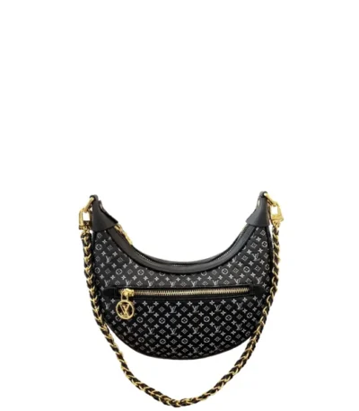 louis vuitton loop baguette bag black and white 23cm ztnyi