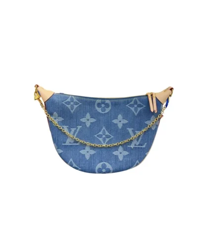 louis vuitton loop hobo monogram denim bag blue 35cm au8sa