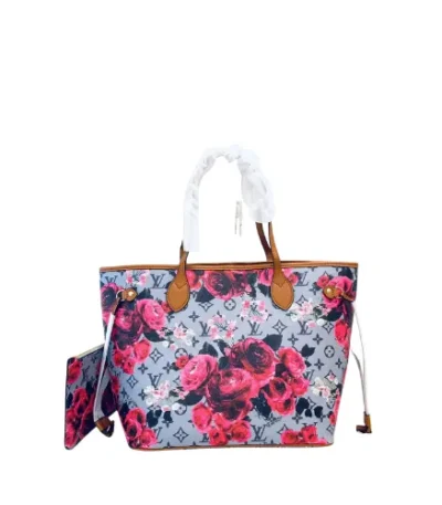 louis vuitton lv garden metallic monogram neverfull mm blue uizx6