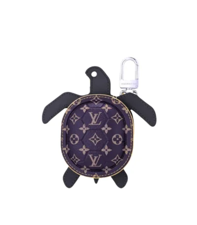 louis vuitton lv turtle pouch bag charm monogram brown black 12cm wg35b