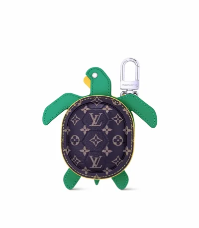 louis vuitton lv turtle pouch bag charm monogram brown green 12cm dfn6i