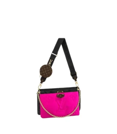 louis vuitton maxi multi pochette accessoires black pink 25cm ox3uq