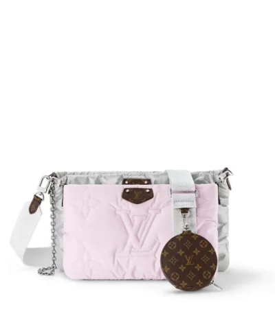 louis vuitton maxi multi pochette accessoires monogram pilow grey and pink 24cm snxcm