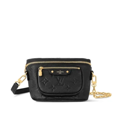 louis vuitton mini bumbag black monogram empreinte 17cm whxbi