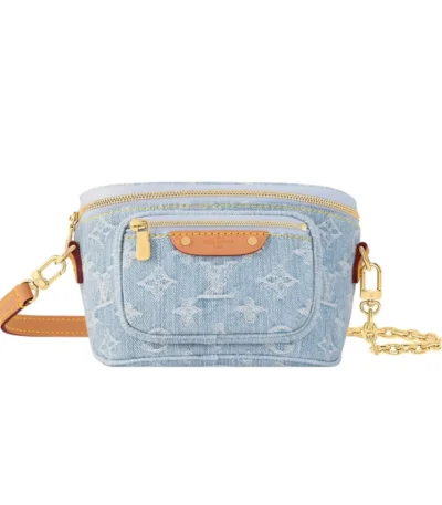 louis vuitton mini bumbag monogram denim sky blue 18cm fc5qi