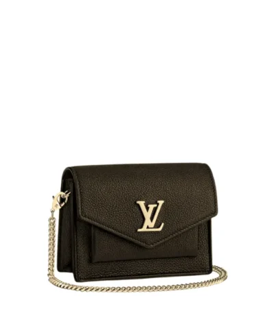 louis vuitton mini mylockme chain pochette in black color 13cm km0xz