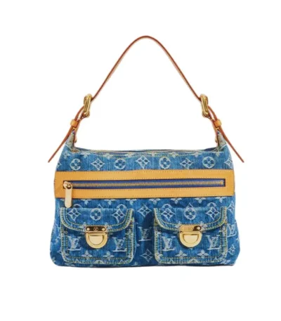 louis vuitton monogram denim baggy pm shoulder bag blue 30cm hafgn