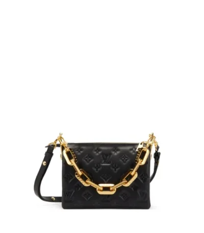 louis vuitton monogram puffy lambskin coussin bb black 21cm vryux