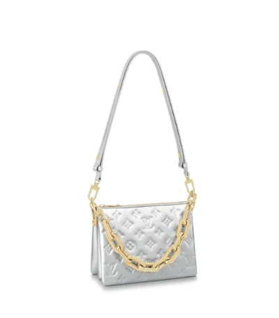 louis vuitton monogram puffy lambskin coussin bb silver 21cm obrhg