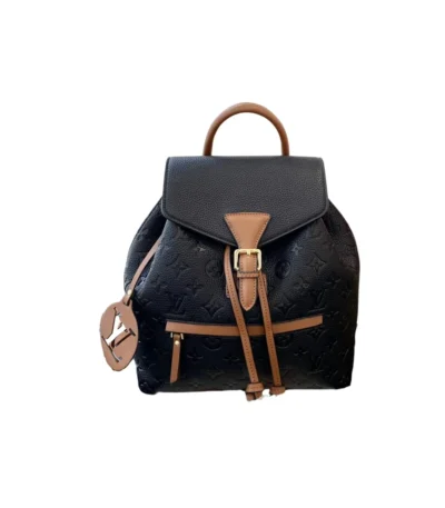louis vuitton montsouris backpack empreinte black and brown 25cm 38x5v