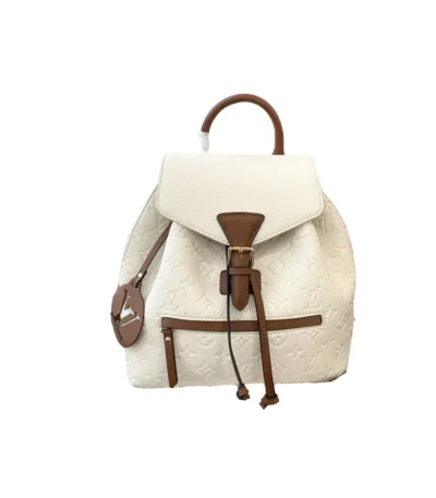 louis vuitton montsouris backpack empreinte white and brown 25cm j7k3b