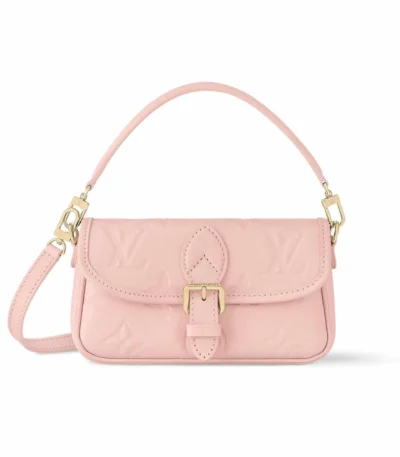 louis vuitton nano diane bag monogram empreinte pink opale 20cm vrttx