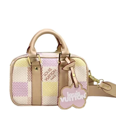 louis vuitton nano porte documents voyage portable briefcase damier golf canvas pink 20cm eg8dl