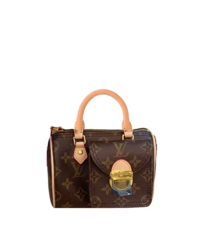 louis vuitton nano speedy bag monogram brown 16cm jutih