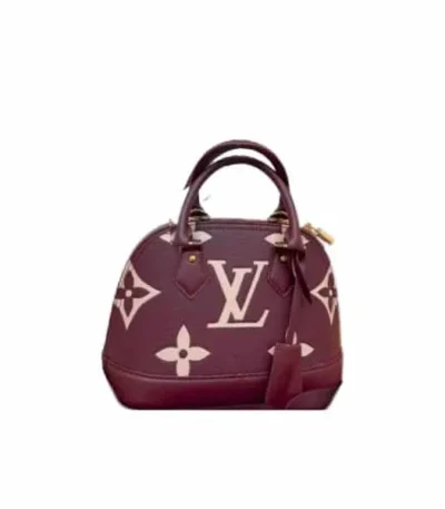 louis vuitton neo alma bb bag monogram empreinte burgundy and white 24cm uot13