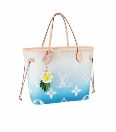 louis vuitton neverfull mm blue 33cm nilpx