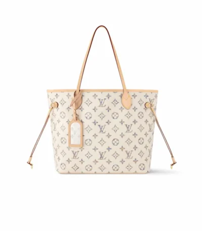 louis vuitton neverfull mm monogram jacquard fabric multicolor beige 32cm inddy