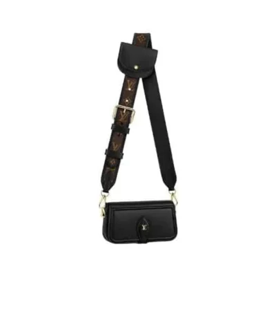 louis vuitton officier pouch with strap black 23cm oifwx